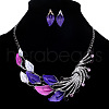 Fashionable Alloy Rhinestone Stud Earrings & Bib Necklaces Sets FS-WG3CE91-01-1