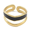 Ion Plating(IP) 304 Stainless Steel Enamel Cuff Finger Rings RJEW-L107-035G-02-2