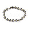 Natural Terahertz Stone & Non-Magnetic Synthetic Hematite Beads Stretch Bracelets BJEW-H619-02-1