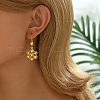 Alloy Hollow Sunflower Hoop Earrings QA8792-4