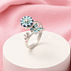 Helm & Butterfly Enamel Rotatable Cuff Rings for Women RJEW-R005-09P-1