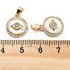 Brass Micro Pave Cubic Zirconia Charms KK-L222-019G-2