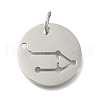 Anti-Tarnish 304 Stainless Steel Pendants STAS-M074-02C-P-1