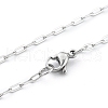 Non-Tarnish 304 Stainless Steel Paperclip Chain Necklace with Lobster Claw Clasps for Men Women NJEW-H205-03P-03-1