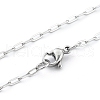 304 Stainless Steel Paperclip Chain Necklace with Lobster Claw Clasps for Men Women NJEW-H205-03P-03-1