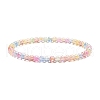 4mm Sparkling Crackle Glass Round Beads Stretch Bracelet BJEW-JB07189-01-1