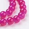 Imitation Jade Glass Beads Strands DGLA-S076-8mm-24-3