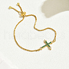 Fashionable European and American Style Brass Cubic Zirconia Cross Slider Bracelets FS4341-2-1