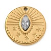 304 Stainless Steel Rhinestone Pendants STAS-M084-08G-1