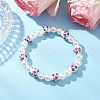 ABS Plastic Imitation Pearl Round Beads Stretch Bracelets for Women BJEW-JB11606-04-1