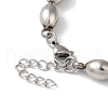 Non-Tarnish 304 Stainless Steel Rice Beaded Bracelets for Women BJEW-B092-06P-3