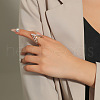 Fashionable V-shape Alloy Crystal Rhinestone Finger Rings for Women DH6249-1-2