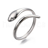 Non-Tarnish 304 Stainless Steel Snake Cuff Ring RJEW-N038-113P-1