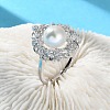 Rhodium Plated 925 Sterling Silver Adjustable Rings for Women RJEW-M065-01P-1