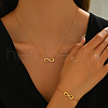 Stainless Steel Rhinestone Infinity Bracelets & Necklaces Sets for Women FF0188-4