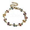 304 Stainless Steel Glitter Cherry Link Bracelets for Women BJEW-C076-02B-01-1