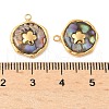 304 Stainless Steel Pave Natural Paua Shell Pendants STAS-F319-02C-G01-3