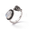 Fox Natural Rainbow Moonstone Cuff Rings KK-A173-06AS-02-4
