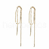 Brass Chain Tassel Earrings KK-T062-40G-NF-4