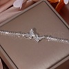 Double Butterfly Alloy Full Crystal Rhinestone Link Anklets for Women FS-WG3250F-01-4