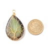 Natural Crackle Agate Pendants PALLOY-JF01527-03-2