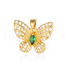 Brass Micro Pave Cubic Zirconia Pendants ZIRC-OY001-31-1