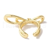 Bowknot Brass Open Cuff Rings for Women RJEW-C098-16G-3