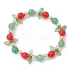 Natural Malaysia Jade & Green Aventurine Beaded Stretch Bracelet BJEW-JB09759-02-1