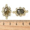 Natural Labradorite Faceted Oval Connector Charms G-G181-06G-07-3
