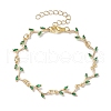 Cubic Zirconia Branch Links Bracelets & Necklaces Sets SJEW-JS01294-4