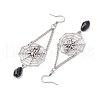 Halloween Themed Spider Alloy Dangle Earrings EJEW-JE06073-4