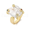 Brass with Natural Baroque Pearl Finger Rings RJEW-Q023-01G-4