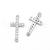 Latin Sideways Cross Brass Micro Pave Cubic Zirconia Links ZIRC-E010-04-2