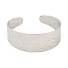 Non-Tarnish 304 Stainless Steel Textured Open Cuff Bangles for Women STAS-M001-16P-2