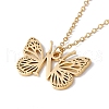 Initial Letter with Butterfly Pendant Necklace NJEW-C026-01G-N-1