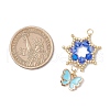 Glass Seed Beaded Flower Pendants PALLOY-MZ00623-01-2