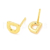Brass Hollow Out Initial Letter Stud Earrings for Women EJEW-A044-01G-D-2