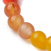 8mm Round Natural Carnelian & Agate & Malaysia Jade Beaded Stretch Bracelets BJEW-TA00514-01-3