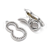 Brass Clear Cubic Zirconia Fold Over Clasps KK-Z078-40P-2