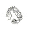 Fashionable Brass Micro Pave Cubic Zirconia Adjustable Cuff Rings FS-WG530FC-01-2