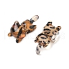 Transparent Leopard Print Resin Cabochons CRES-Z014-02-2