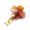 8Pcs 4 Colors Glass Charms PALLOY-JF03997-6