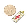 Handmade Glass Seed Beaded Rectangle with Cross Pendants PALLOY-MZ00616-02-4