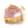 Golden Brass Micro Pave Cubic Zirconia Pendants KK-C072-37G-03-2
