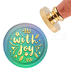 Brass Wax Seal Stamp with Handle AJEW-WH0184-0206-1
