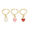 Brass Enamel Open Cuff Rings for Women RJEW-U057-10G-4