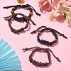 4Pcs 2 Colors Waxed Cotton Macrame Pouch Empty Stone Holder for Link Braclets Making BJEW-CJ0001-03-5