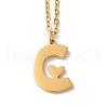 304 Stainless Steel Pendant Necklaces NJEW-H036-02G-C-1