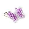 Glass Seed Beaded Butterfly Pendants PALLOY-MZ00473-05-3