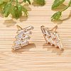 Rhombus Brass Micro Pave Clear Cubic Zirconia Stud Earrings for Women EJEW-G428-04G-3